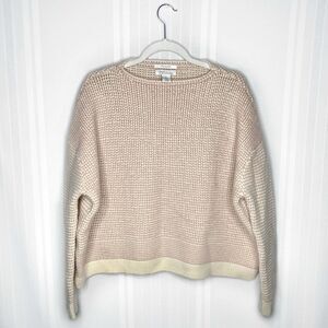 Nordstrom Signature Cashmere Boxy Waffle Knit Pink Hush Drop Sleeve Sweater